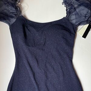Xtraordinary Midnight Blue Glitter Midi Dress